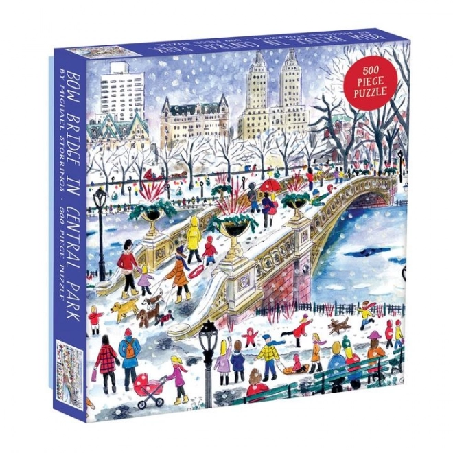 Quadratisches Puzzle Bow Bridge im Central Park 500 Teile