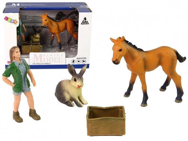 Figurenset Helles Pferd Tiere