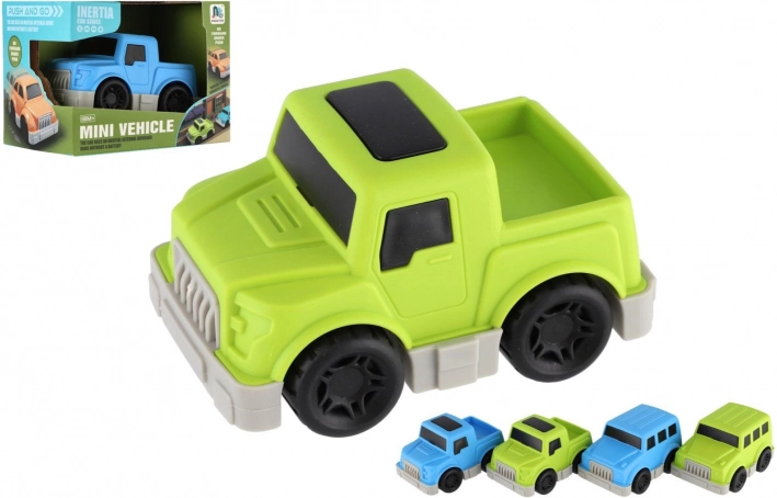 Mini-Plastikauto mit Aufziehmotor 9 cm – 4 Varianten