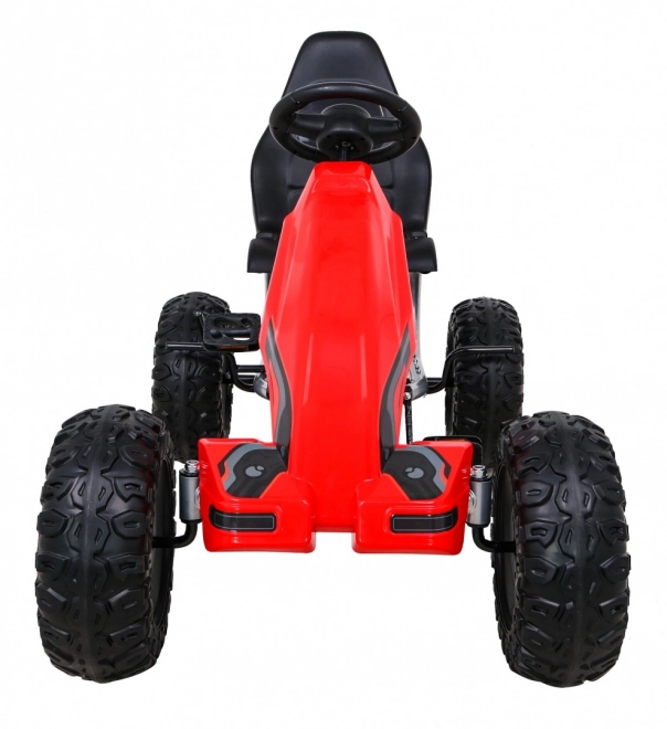 Großes Tretauto STRONG für Kinder Rot + 100 kg Belastung + EVA Räder + Handbremse + Sportsitz
