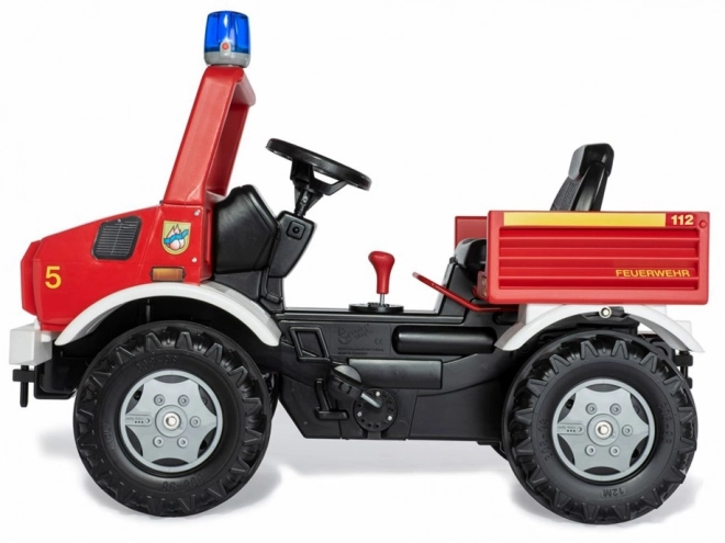Kinder Feuerwehrwagen Mercedes Unimog mit Pedalantrieb