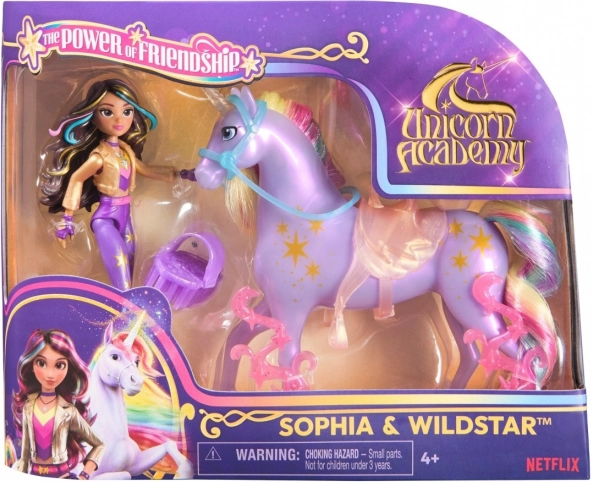 Set Figuren Einhorn Akademie Kleine Puppen Sophia/Gwiazda