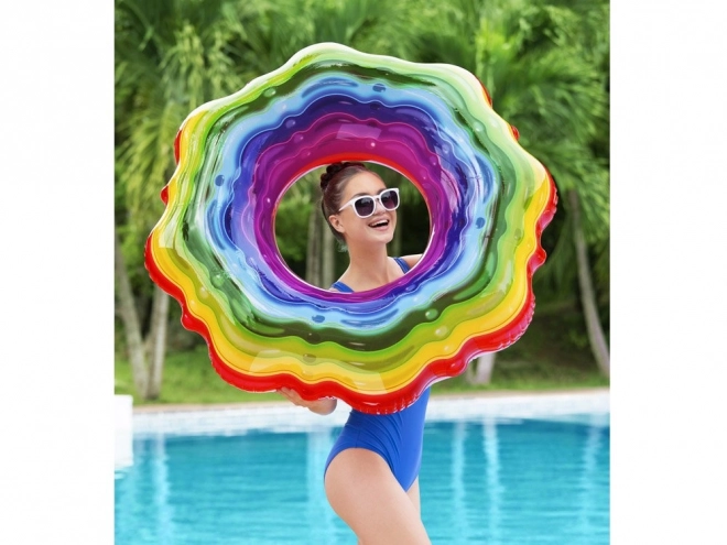 Bestway aufblasbarer Schwimmring Regenbogen Götterspeise