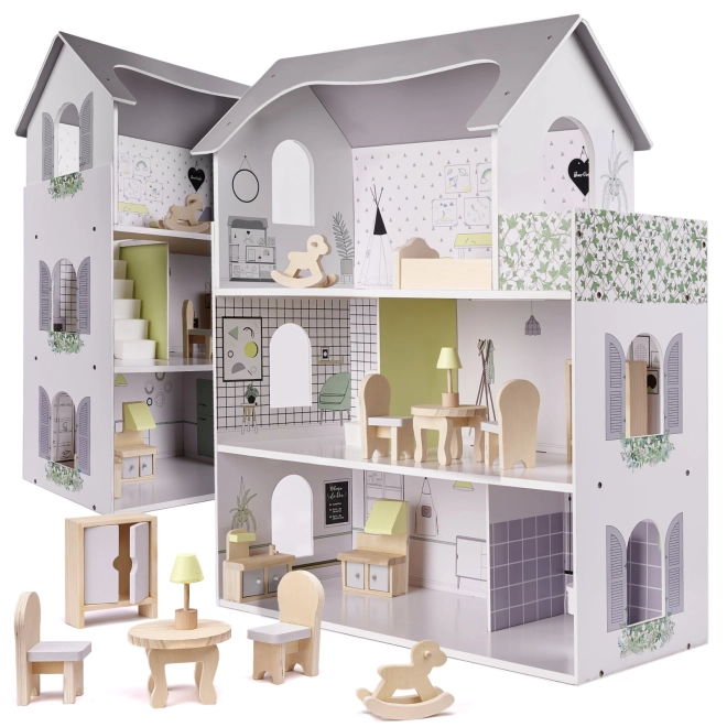 Elegantes Holzpuppenhaus