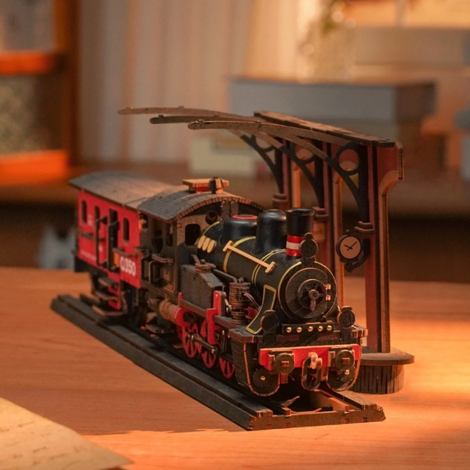 3D Holzpuzzle Vintage Dampflokomotive