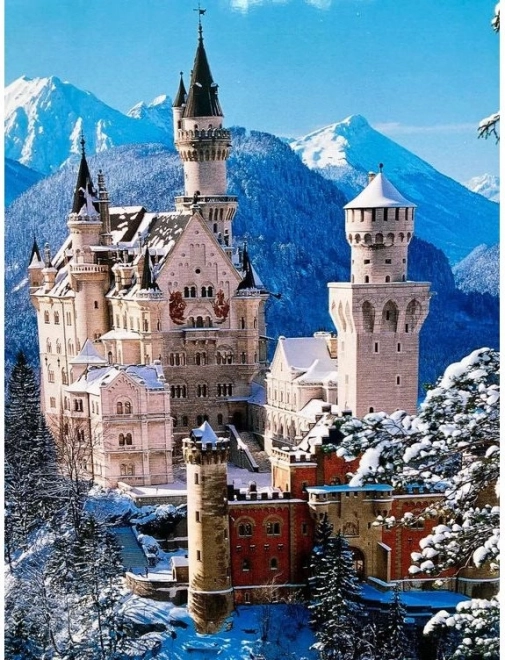 Diamantmalerei Schloss Neuschwanstein im Winter