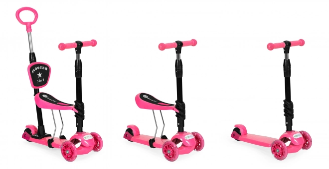 3-rad kinderroller mit LED und marienkäferkorb