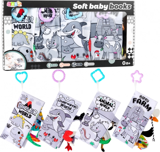 Set aus weichen sensorischen Büchern für Babys 4 Stk