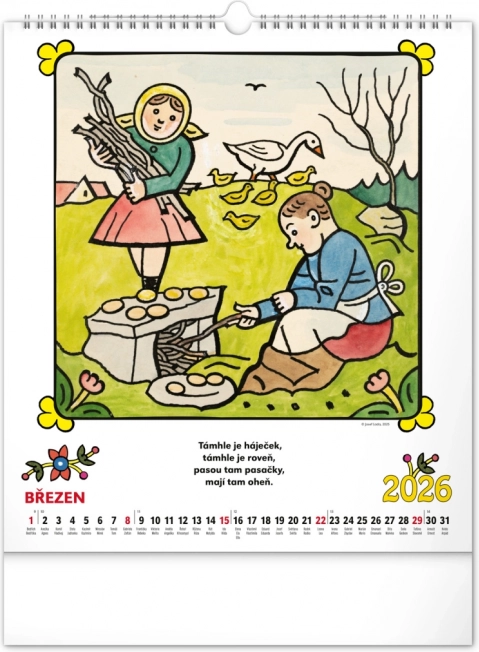 Wandkalender Josef Lada - Reime 2026