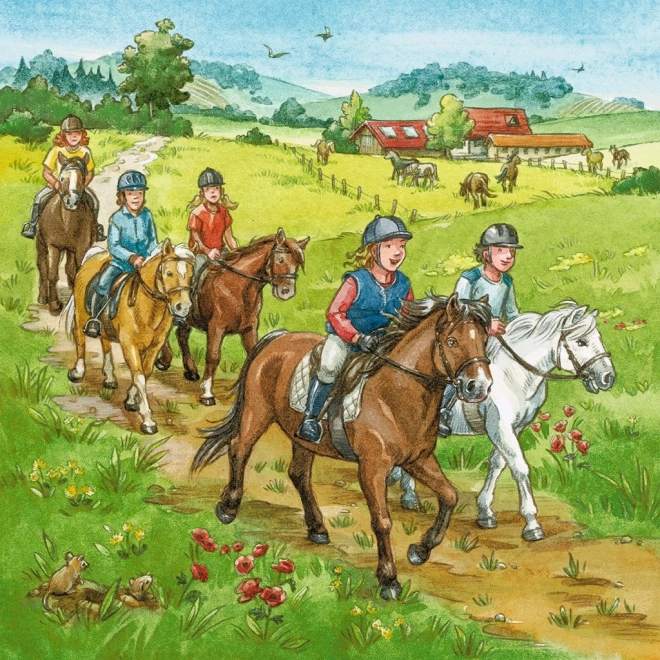 Ravensburger Puzzle Ein Tag bei den Pferden 3×49 Teile