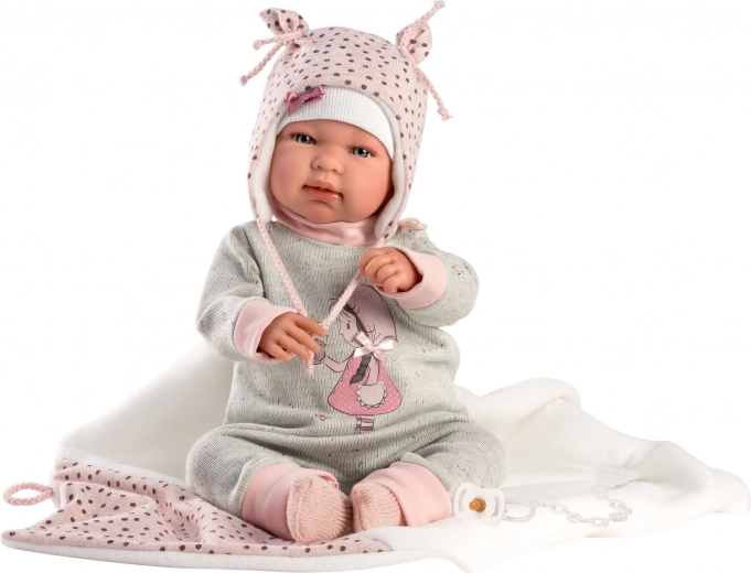 Kuschelige Decke mit Pompon