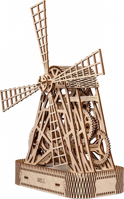 Holzmechanisches Windmühlen-Puzzle