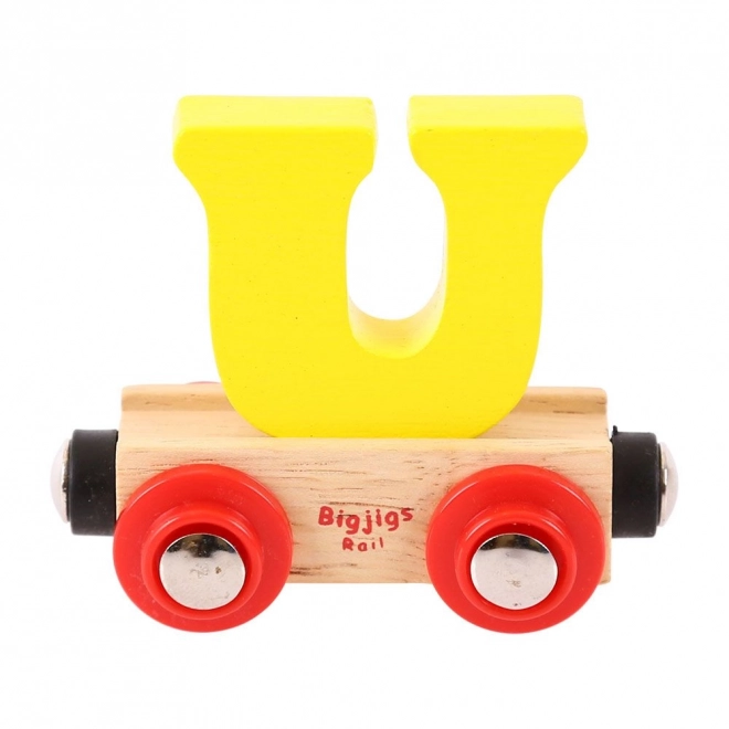 Bigjigs Rail Holzbahnwagen - Buchstabe U