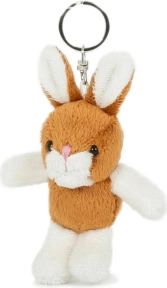 Plüsch-Schlüsselanhänger Häschen braun-weiß 10 cm