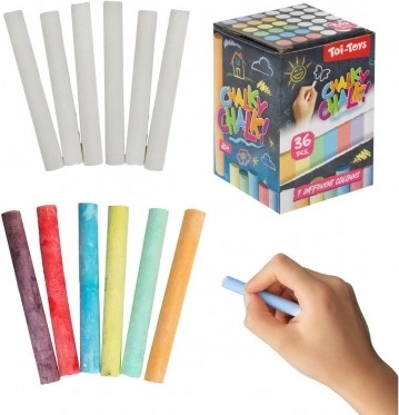 Tafelkreide in Weiß und Bunt in der Box