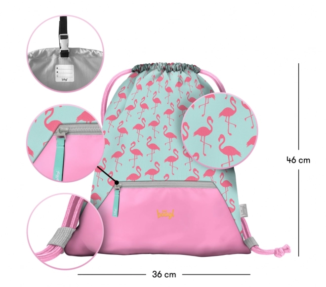 Baagl Sporttasche mit Tasche Flamingo