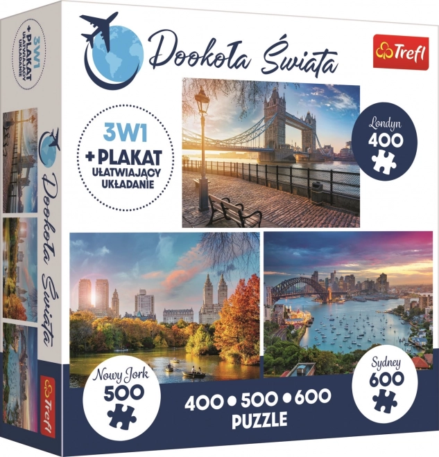 Puzzle um die Welt: London, New York und Sydney