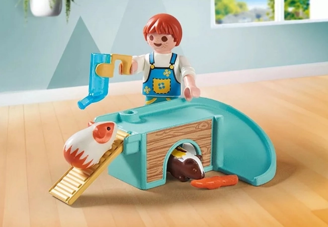 Playmobil Set Junge mit Meerschweinchen