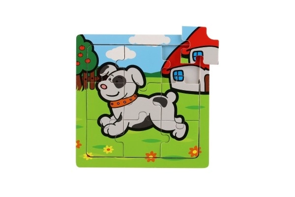 Mini Holzpuzzle 9 Teile - Meine Ersten Tiere Für Kleinkinder 15x15x0,8 cm 6 Varianten