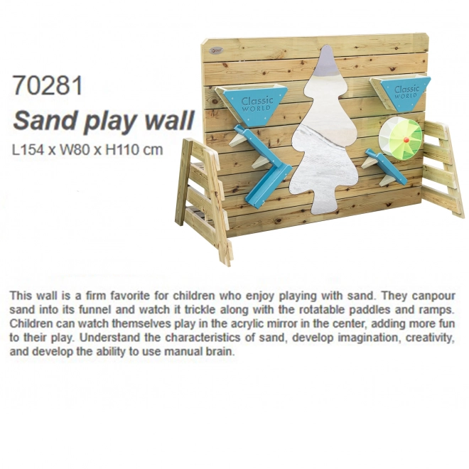 Holzwand zum Sandspiel