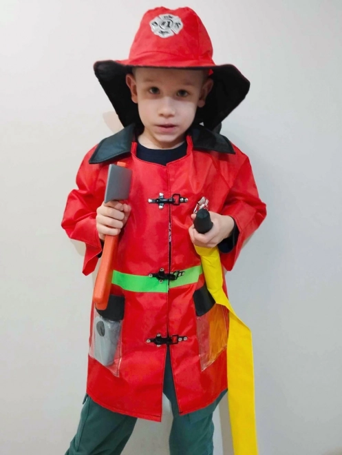 Kinder Feuerwehrkostüm mit Walkie-Talkie 3-8 Jahre