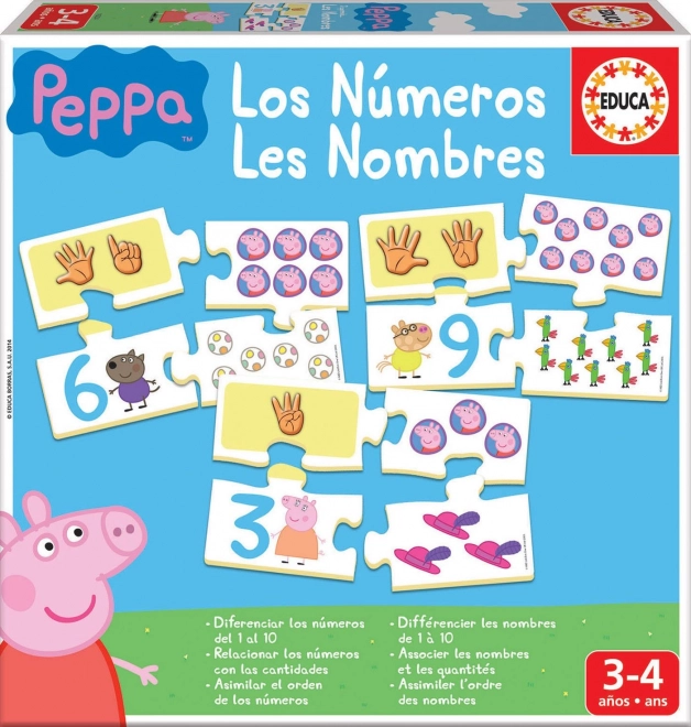 Peppa Wutz Lernpuzzle: Zahlen 10x4 Teile