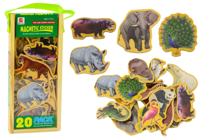 Holzmagnete Safari-Wildtiere Set