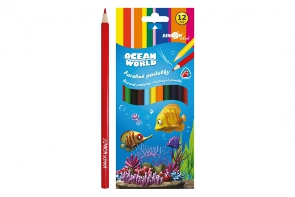 Bunte Dreikant-Buntstifte Ocean World 12er Set