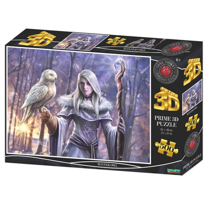 Wintereule 3D Puzzle mit 500 Teilen