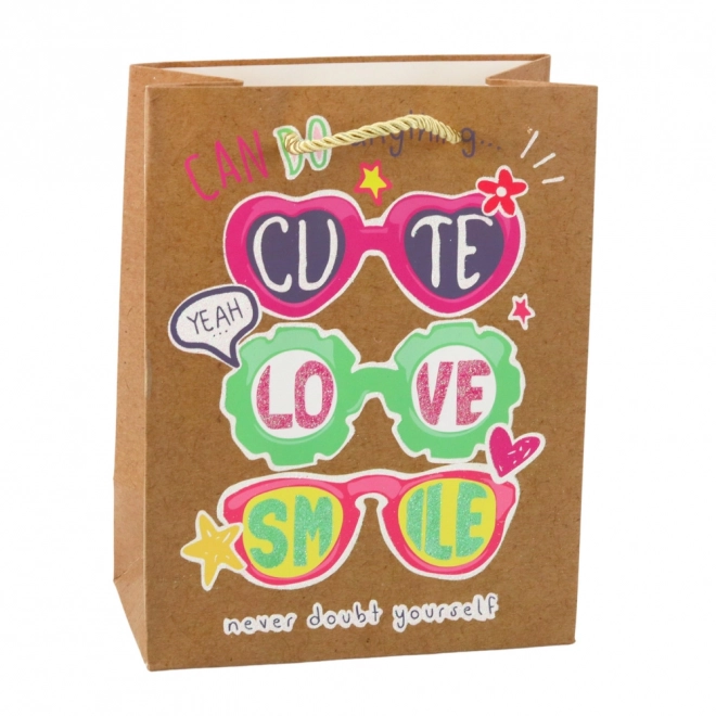 Geschenktasche aus Papier mit bunten Motiven