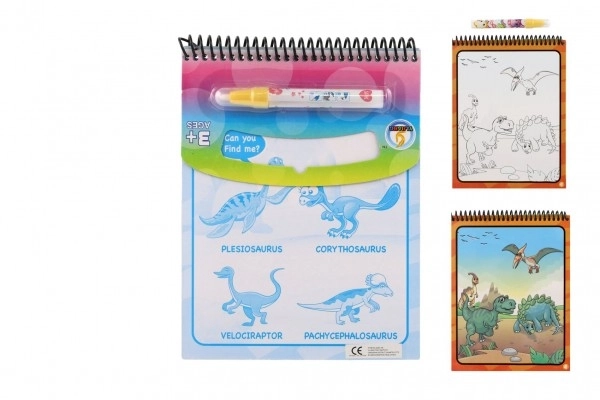 Magisches Dinosaurier-Wassermalbuch mit Stift