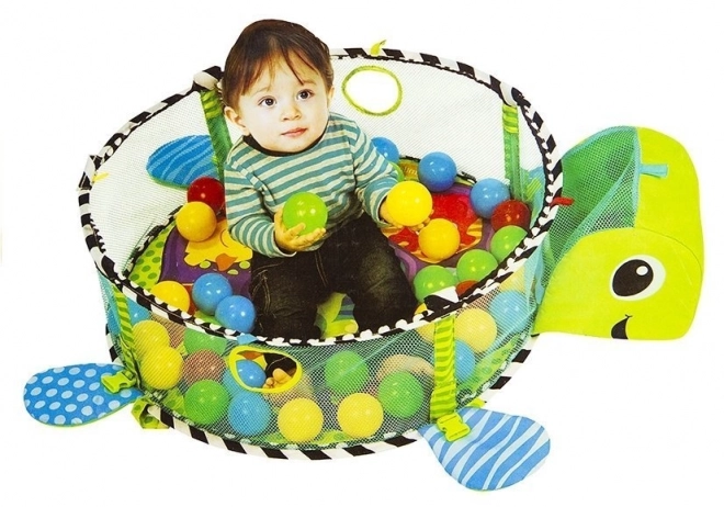Erzieherische Spieldecke für Babys Schildkröte 3-in-1 mit Pool und Bällen