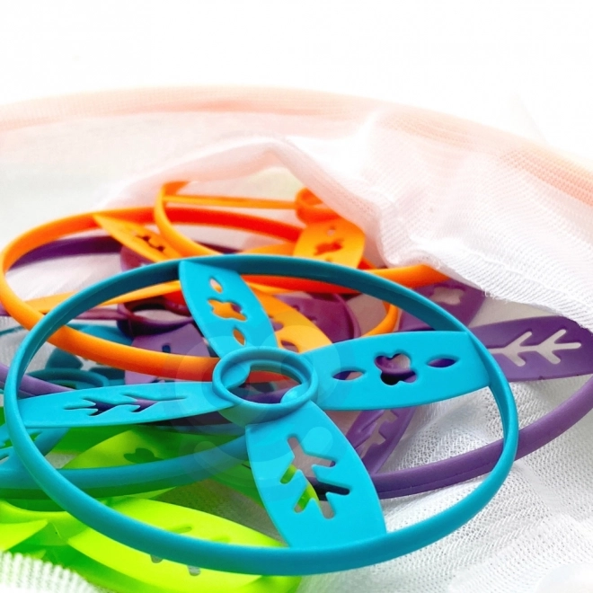 Geschicklichkeitsspiel Zirkuselefant mit Frisbee Wurfscheiben