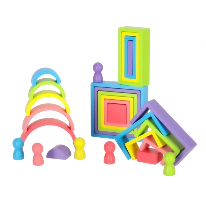 Holzbausteine Montessori Regenbogen Puzzle