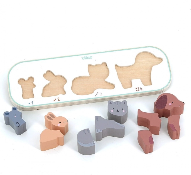 Einlegepuzzle Ich lerne Tiere zählen Vilac Sarah Betz