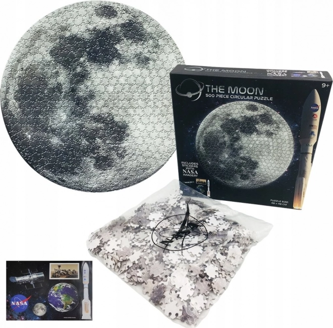 Rundes Puzzle NASA: Mond 500 Teile