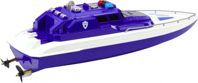 Blaues ferngesteuertes Polizeiboot