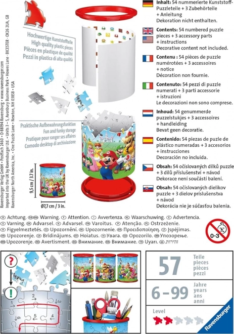 Super Mario 3D Puzzle mit Stiftehalter, 54 Teile