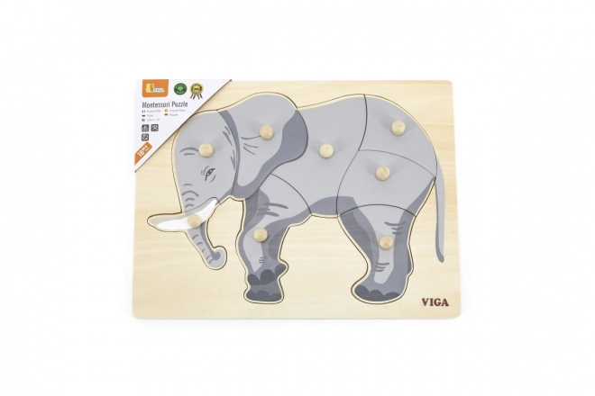 Holzpuzzle Montessori - Elefant