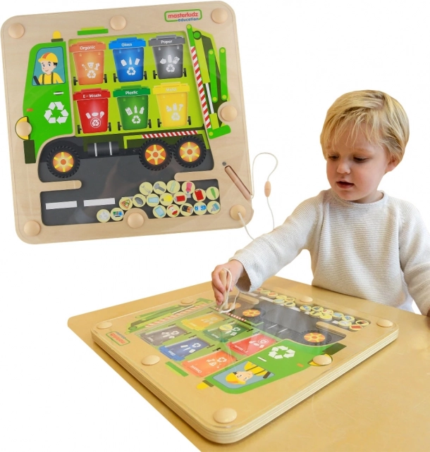Masterkidz Magnettafel Abfalltrennung Recycling LKW Montessori