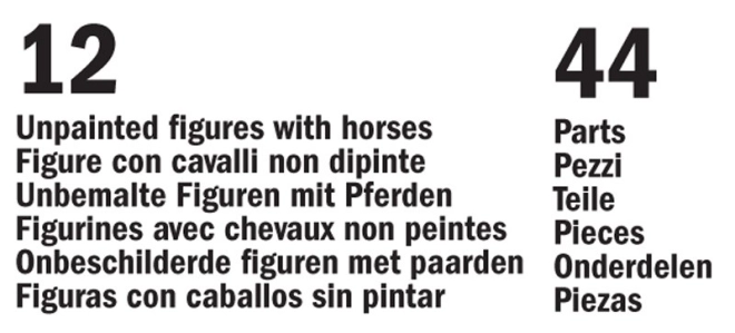 12 Figuren, 44 Teile