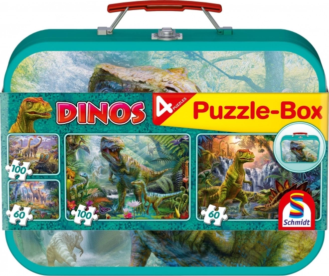 Dinosaurier Puzzle Set im Blechkoffer