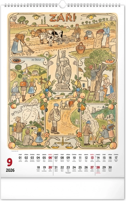 Wandkalender Josef Lada 2026