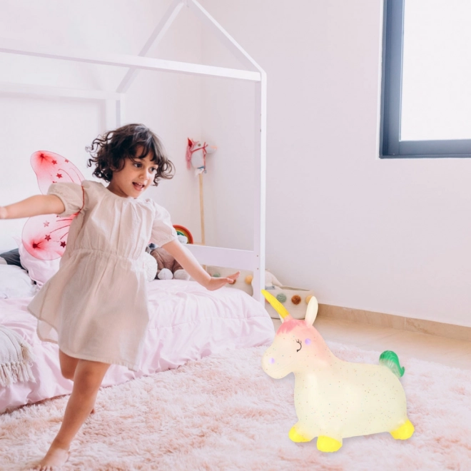 Springendes Spielzeug für Kinder mit Pumpe - Gummieinhorn