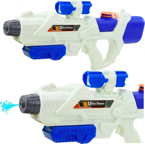 Wasserpistole Ultra Power 600ml weiß-blau mit Handpumpe