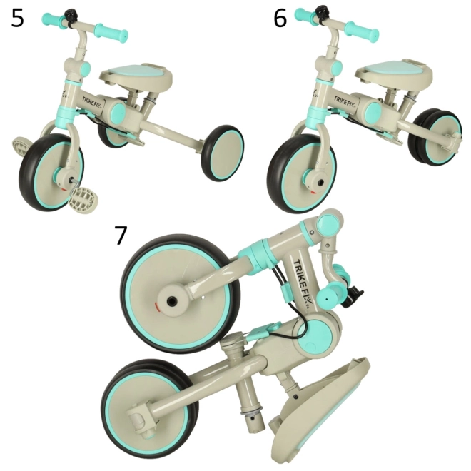 Multifunktionales Dreirad Trike Fix V4 Gelb-Schwarz mit Dach – Blaugrau