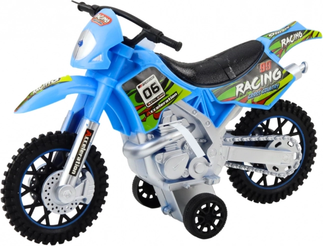Off-Road Motorrad Blau mit Licht- und Soundeffekten