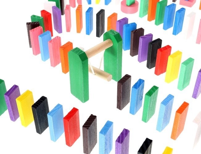 Buntstift-Holzdomino-Set für Kinder