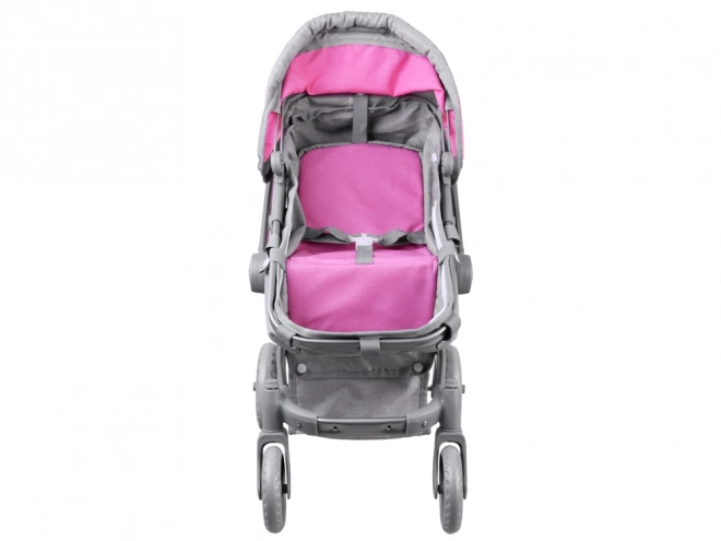 Multifunktionaler Puppenwagen 4-in-1 mit Wiege – rosa