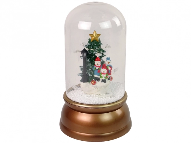 Weihnachtliche Glasdekoration Schneemann Chor Gold